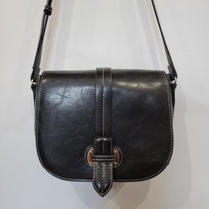 Black crossbody saddle bag